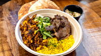 Rumi Middle Eastern Grill_Chicken and Gyro bowl with Pita and Hummus